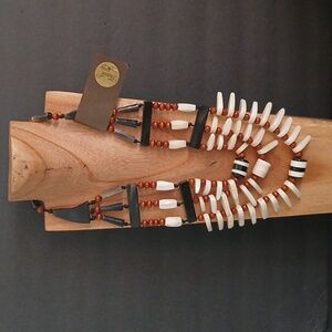 Handmade Horn And Bone 3 Tiered Necklace Made In Haiti NEW